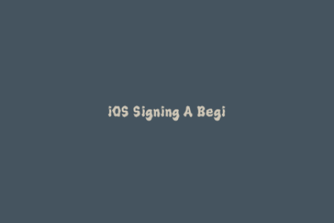 iOS Signing A Beginner’s Guide to Apple Signatures
