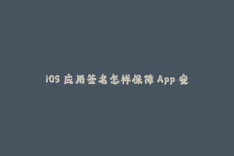 iOS 应用签名怎样保障 App 安全？