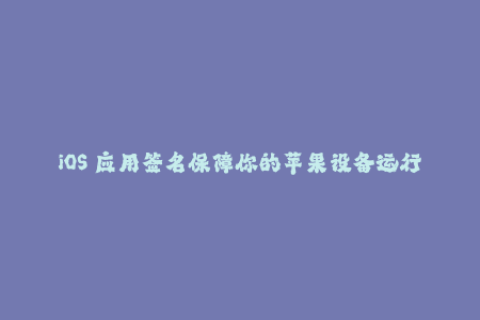 iOS 应用签名保障你的苹果设备运行安全