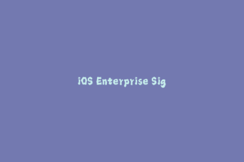 iOS Enterprise Signature Simple Guide and Best Practices