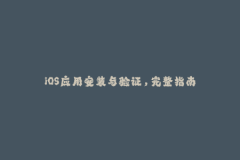 iOS应用安装与验证，完整指南