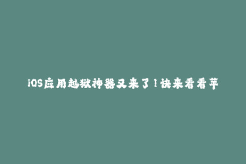 iOS应用越狱神器又来了！快来看看苹果签名最新技巧！