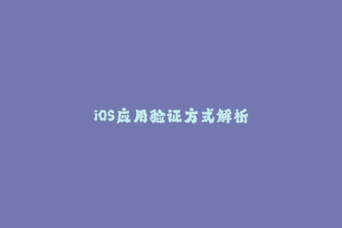 iOS应用验证方式解析